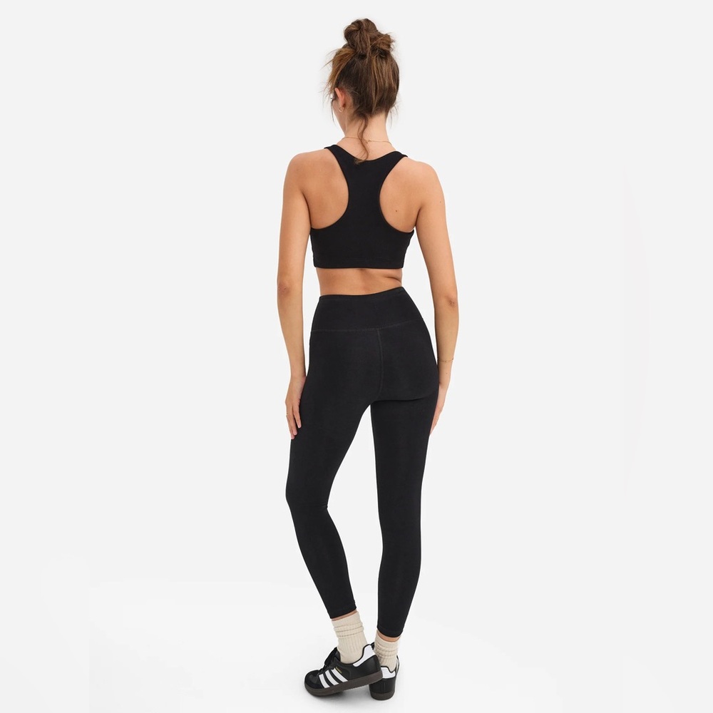 MATE THE LABEL ORGANIC STRETCH MIDI LEGGINGS IN JET BLACK XS S - Picture 3 of 6